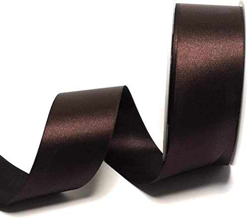 s.dekoda Satinband 25m x 40mm Dunkelbraun - Braun Schleifenband Dekoband Satin