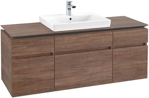 Villeroy & Boch Legato Waschtischunterschrank B685, 1400x550x500mm, Waschtisch mittig, B68500PD, Farbe: Black Matt Lacquer