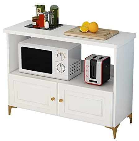 Estante de almacenamiento de cocina Mesa De Cocina, Mesa De Corte De Verduras, Gabinete De Piso De Tres Capas Económico Doméstico Con Puerta De Gabinete, Horno De Microondas Minimalista, Gabinete De A