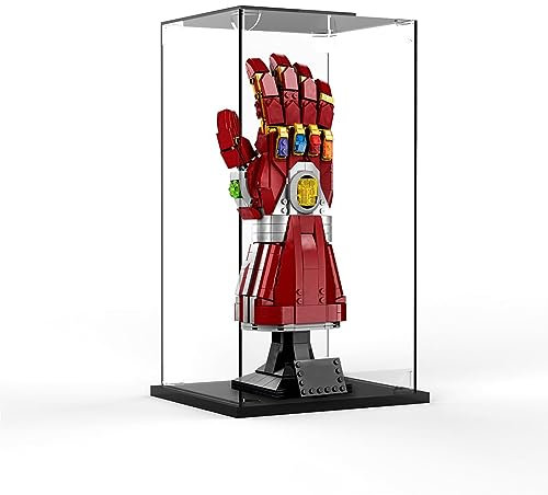 Acryl Schaukasten Vitrine Kompatibel Mit Lego 76223 Marvel Iron Mans Nano Handschuh, Vitrine Acryl Schaukasten Staubdicht Showcase Display Case für Lego 76223 (Lego Set Nicht enthalten) (Stil A)