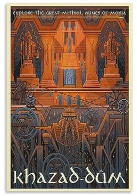 Khazad Dum - Poster See Middle Earth LOTR Retro Poster Dekorative Malerei Leinwand Wandkunst Wohnzimmer Poster Schlafzimmer Malerei,Wandkunst Bilddruck Moderne Familienzimmer Dekor 08x12inch(20x30cm)
