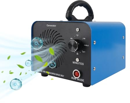 Auveach Generatore di Ozono 32,000mg/h Industriale Domestico Purificatore Portatile del Filtro dell'Aria Ozonizzatore con Timer 2H per Uffici Garage Azienda Agricola (Blu)
