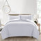 AR Ware Double Duvet Cover Set - Hotel Quality Satin Stripes Quilt Cover Bedding Sets with 2 Pillowcases - Hypoallergenic, Soft Reversible Microfiber Bed Covers (White)