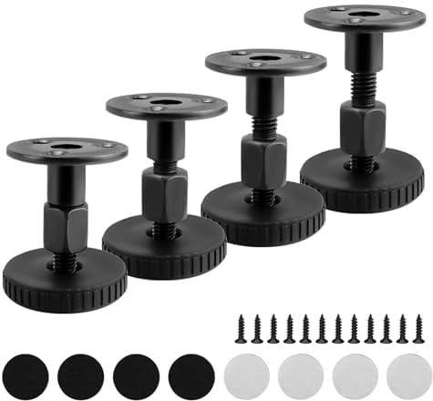 DIYCUT Höhenverstellbare Füße 27-64mm, 4 Stücke Stellfüße, Möbelfüße Verstellbar mit Anti-Rutsch-Pad, Kein Bohren Erforderlich Möbelfüße, 2 Installationsmethoden, für Tische Schränke Andere Möbel