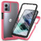 XINNI Funda para Motorola Moto G54 Antichoques 360 Grados con Protector de Pantalla Integrado Robusto Doble Cara Bumper Transparente Case Completa Carcasa, Rosa