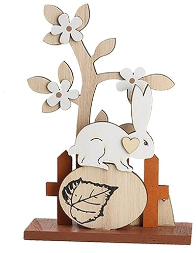 HERZWILD Ostern Hase Aufsteller Osterhase Deko aus Holz Osterdeko Holz Hase Deko Aufsteller für Ostern,Osterdekoration Garten Osterhasen Deko Holz (D-1pcs)