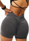 TZLDN Damen Scrunch Kurze Leggings - Crossover Push Up Geraffte Shorts Tights Laufhosen für Sport Yoga Fitness Radfahren Workout A001 Grau S
