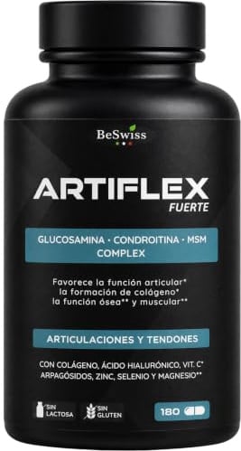 Artiflex Glucosamina Condroitina MSM - 180 Capsule Integratore per Ossa Articolazioni Cartilagine | con Collagene, Acido Ialuronico, Boswellia, Vitamine e Minerali | Alto Dosaggio