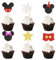 Blumomon 24Pcs Glitter Mouse Cupcake Toppers Mouse Cake Decorations，Baby Shower Cupcake Toppers for Boy Birthday Party Decorations Baby Shower Party Decoration Supplies
