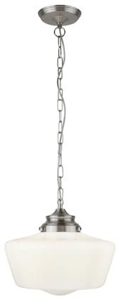 Licht-Erlebnisse Hängelampe Glas IP44 Ø 30 cm H: max. 1,2 m verstellbar in Silber matt Weiß E27 Jugendstil Pendelleuchte Küche Badezimmerlampe Decke