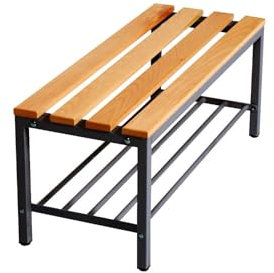 furni24 Bank Umkleidebank, Sitzbank für Umkleideräume mit Schuhrost BxHxT: 100x42x40 cm, Umkleidesitzbank, Umkleidebank, Garderobenbank, Sportbank, Bank mit Echtholz für Fitnessstudio