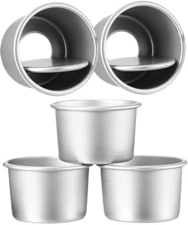Generico Tortiera in Metallo Antiaderente Rotonda Staccabile Set Da 5 Pezzi Stampi Per Dolci in Di Alluminio Design Per Cottura Uniforme Per Torte a Strati e Dolci Nuziali