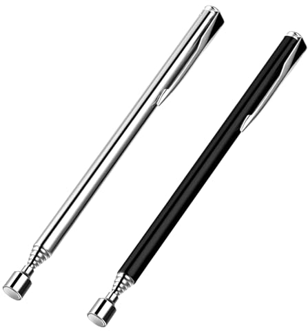 Amaxiu 2 teiliges Teleskop Magnet Aufnahmewerkzeug mit Taschenclip, 1,5 Pfund ausziehbares magnetisches Greifwerkzeug aus Metall magnetischer Stift magnetisches Stick Gadget zum Aufnehmen von Bolzen