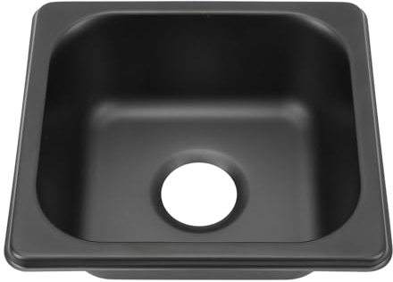 Wohnmobil-Spüle, 176x162x65 Mm, Großes Fassungsvermögen, Schwarze Einzel-RV-Küchenspüle mit Effizienter Entwässerung, Eingebettete Installation, Edelstahl-Stangenspüle für