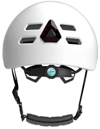 Fahrrad Helm Herren Mit 1080p Hd-Action Kamera Und Bluetooth, MTB Fahrradhelm Herren Mit Multi-Mode-Scheinwerfern Und WarnrüCklichtern, Angenehm Zu Tragen, Unisex,White