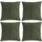 FDTERN 4er Set Kissenbezug 50x50 Olivgrün Flauschig Kordsamt Kissenbezüge Dekorative Kissenhülle Dekokissenbezug Sofakissen Dekokissen Deko für Sofa Schlafzimmer Wohnzimmer