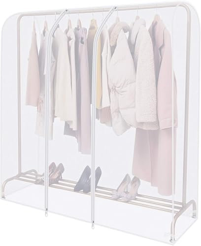 HEKOBAG Kleiderständer Abdeckung Transparent Abdeckhaube Kleiderstange 180 * 150 * 50cm Schutzhülle Kleiderständer Kleiderschutzhüllen mit Reißverschluss Staubdicht Schutz für Kleidung Anzug Mantel