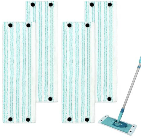 GFRED 4 Stück Bodenwischer Ersatzbezug kompatibel Mit Leifheit Clean Combi Twist M Micro Duo Set Wischmopp Bezug Wischbezug Mikrofaser Ersatz Zubehör Mop Starke Reinigungskraft