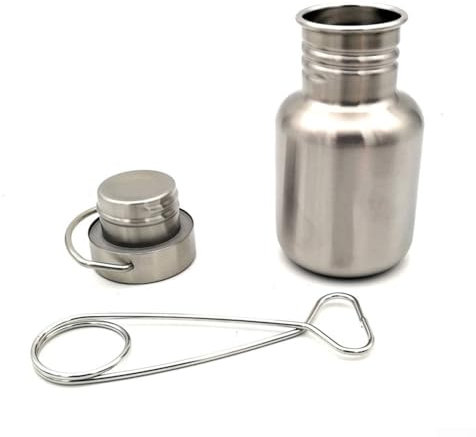 Borraccia da campeggio in acciaio inox con pratico design a gancio (350 ml)