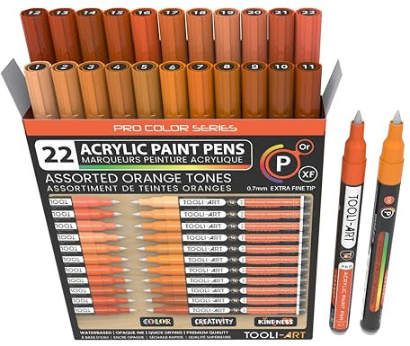 Juego de 22 rotuladores con punta extrafina de 0,7 mm, para pintar sobre piedras, vidrio, tazas, madera, metal y lienzo, no tóxicos, a base de agua y secado rápido