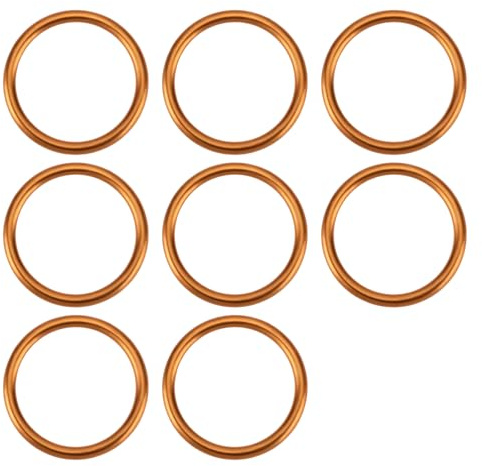 Briny River Lot de 8 Joints Échappement de Moto Compatibles avec MZ TS ES ETS ETZ 150 125 1962-1978 Joint de Silencieux en Cuivre 43x35mm