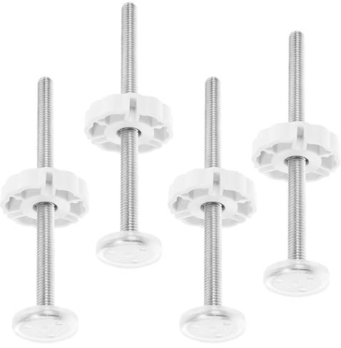 4 Pack Pressure Gates Threaded Spindle Rods M10 (100 mm), Extension Fittings with No Drill Installation, Baby Gates Accessory Screw Bolts Kit Fit for Baby Safety Gates Pet Dog Gate Stair Gates(White)