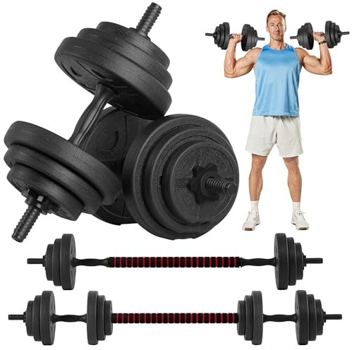 Gallant Weights Dumbbells Set, Adjustable Dumbbells Pair 20kg and Barbell Weights Set, 2 in 1 Dumbbell Sets For Men & Women, Gym Weights For Home, Dumbells Free Weight Set