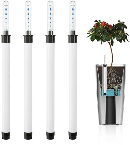 DELAESI Indicador de nivel de agua para plantas, 4 unidades, indicador de nivel de agua, indicador de nivel de agua, para plantas de interior, plástico, indicador de nivel de agua para maceta