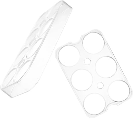 Operitacx 2pcs Fridge Egg Holder Set 6 and 8 Slots Plastic Egg Organizer Storage Box for Refrigerator and Mini Fridge Freezer Baskets