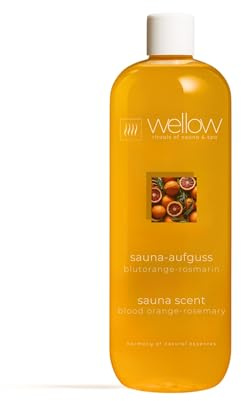 Sauna-Aufguss Saunaduft Blutorange-Rosmarin 1000 ml | Natürlich & mit ätherischen Ölen | Ergiebig | Made in Germany