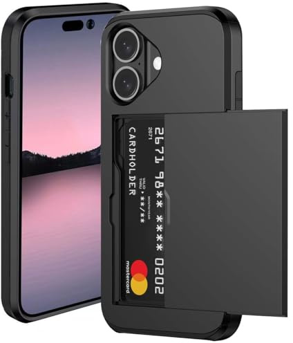 Cesryorsis für iPhone 16 hülle mit kartenfach, Silikon TPU Handyhülle, Ultra Dünn, Soft, Stoßfest Schutzhülle