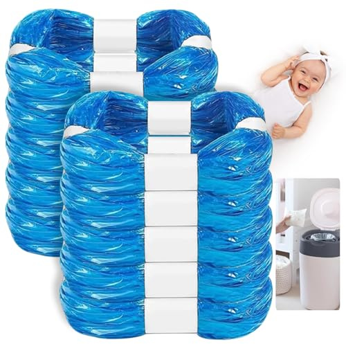 KALBIGRO 10 Piezas Recambios para Contenedor de Pañales, Compatibles con Tommee Tippee y Angelcare, Bolsas de Papelera para Bebé con Aroma a Limón, Casete para Twist & Click, Litter Locker II