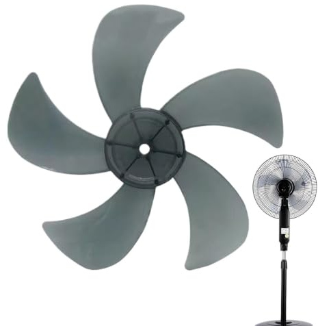 Yaztauho Repuesto De Aspas De Ventilador De 12 Pulgadas | Aspa De Repuesto Para Ventilador De 30 Cm | 5 Aspas Con Tapa Para Tuerca | Fácil Instalación | Para Ventiladores De Pedestal Y Escritorio