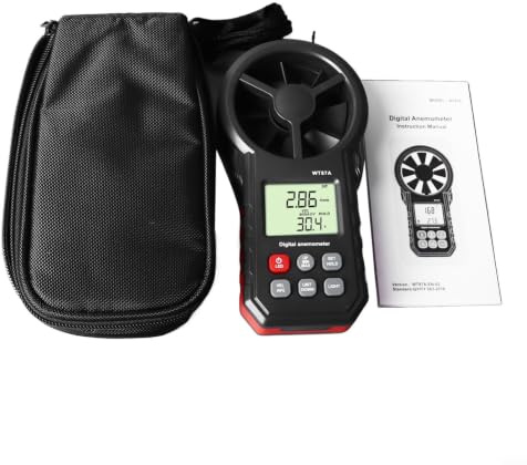WT87A anemometro digitale palmare con termometro, test della ventola del condizionatore d'aria LCD retroilluminato, portatile 0-6000 ft/min