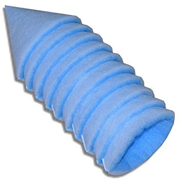 10 Kegelfilter Blau - Weiß G3 DN 125, 150mm lang für Küchen-Kegelfilter, Stärke ca. 15-18mm