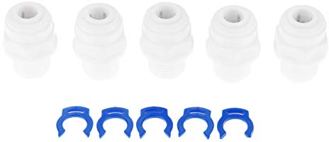 Yetaha 5 raccordi per tubi dritti per acqua RO da 1/4 di pollice filettatura maschio-1/4 OD tubo BSP filettatura maschio in plastica sistema di connessione rapida purificazione dell'acqua