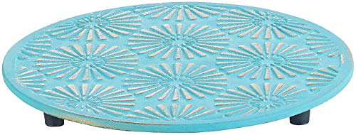 Rosenstein & Söhne Dessous de théière en Fonte Ø 15 cm - Bleu