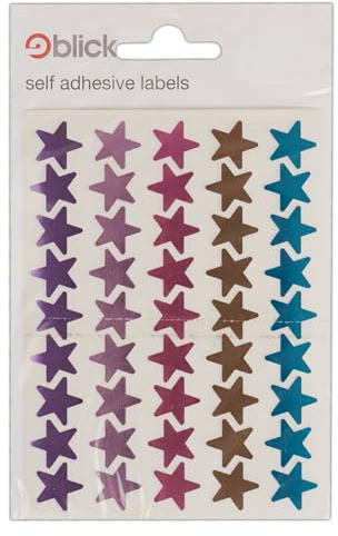 Blick Labels, Metallic Fashion Colours, Self Adhesive Stickers, Stars, 14mm, 90 Labels, for Home, Office, Family, School, Holiday Calendar Organising, Planner, Rewards Chart, Colour Coding