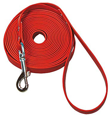 Schecker Biothane Schleppleine rot Fährtenleine Übungssleine mit Handschlaufe 5 m / 9 mm Hundeleine