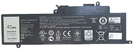 11.1V 43Wh GK5KY Laptop Battery for Dell Inspiron 11 3000 3147 3148 Inspiron 13 7347 7348 7352 Series Laptop Replacment P20T 04K8YH 92NCT 092NCT 4K8YH