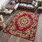 TAPISO Atlas Teppich Kurzflor Rot Beige Traditionell Orientteppich Klassisch Floral Orient Design Vintage Wohnzimmer Schlafzimmer ÖKOTEX 200 x 300 cm