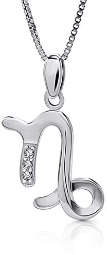 AMITSCHI® Sternzeichen-Kette aus 925 Sterling Silber - [verstellbare Sternzeichenkette für Damen] Perfekte Geschenkidee - Einzigartiges Sternzeichen Design - Steinbock 22. Dezember - 20. Januar