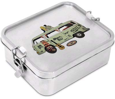 ppd Paperproducts Design Outdoor Camping Lunch-Box Freiheit, Breite x Tiefe x Höhe: 17 x 13 x 6,2cm, Füllvolumen 0,9l, 100% auslaufsicher Edelstahl