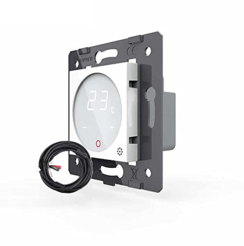 Livolo Innenleben Digitales Touch Raumthermostat mit Bodenfühler/Temperaturfühler für Fußboden/Elektroheizung mit Stellmotoren Weiss