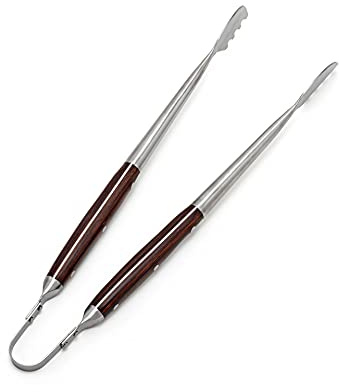 Edelstahl Grillzange Deluxe mit Holzgriff 46 cm
