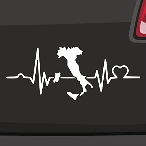 Herzschlag Italien Aufkleber -6 Größen 21 Farben- Urlaub Ferien Stiefel Herz Rom