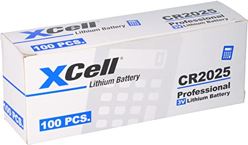 100er Set CR2025 Lithium-Knopfzelle 3V / 170mAh (20x5er Pack) Lithium Hochleistungs- Batterie für professionelle Anwendungen