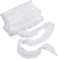 PandaHall Satin-Organza-Spitzenborte, 2-lagig, gerafft, Chiffonband, 4,8 cm, weiß, plissiert, Besatz, Stoff zum Nähen, bestickte Applikation, Hochzeit, Party, Dekoration, 21,8 m