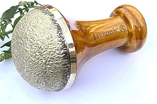 Livronic Natural Bronze Kansa Vatki with Wooden Handle - Ayurvedic Detox Foot Massage - Relaxation and Deep Cleansing - Ancient Ayurvedic Kansa Vatki Natural Foot Massage
