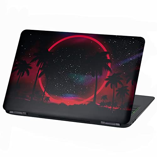 Laptop Film Cover, Beach, Holiday, Paradise, Adhesive Film, Notebook Sticker, Protective Cover, Self-Adhesive Vinyl Skin Sticker, 13-14 Inches, LP91 Neon Beach